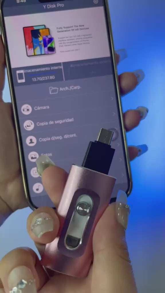 Memoria USB inteligente 3 en 1 para celulares - 256 GB